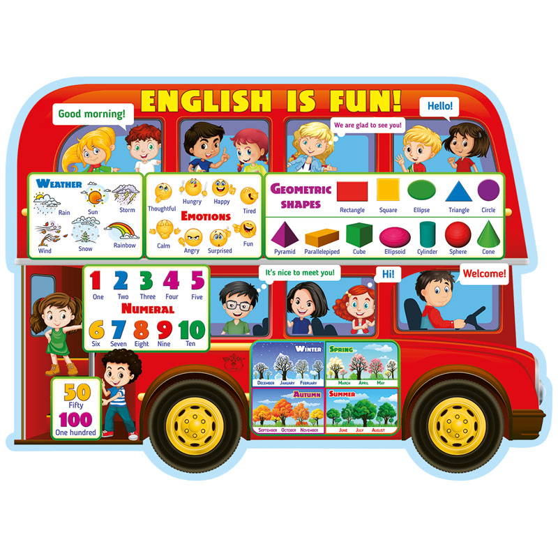 Плакат настенный Праздник "English is fun", картон, 596*440мм, без отделки оптом