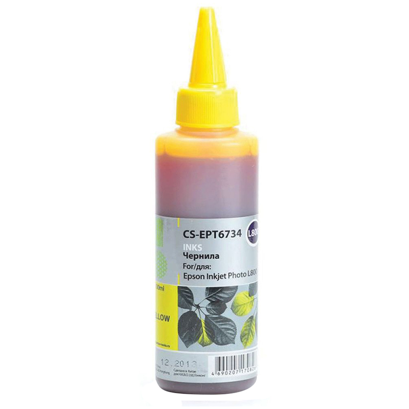 Чернила совм. Cactus EPT6734 желтый для Epson L800/L810/L850/L1800 (100мл) оптом