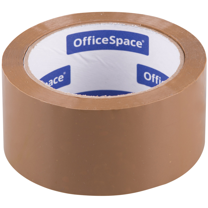 Клейкая лента упаковочная OfficeSpace, 48мм*66м, 45мкм, темная, ШК оптом
