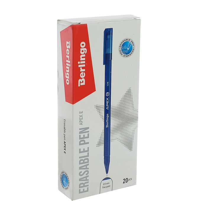 Ручка со стирающими чернилами гелевая Berlingo Apex E, 0.5 мм, трехгранная, чернила синие оптом