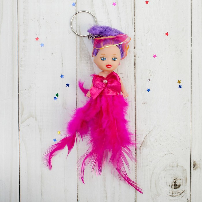 Куколка-брелок «Куколка-ангелочек», пёрышки, цвета МИКС оптом