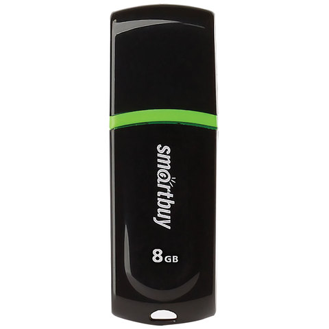Флеш-диск 8 GB, SMARTBUY Paean, USB 2.0, черный, SB8GBPN-K оптом