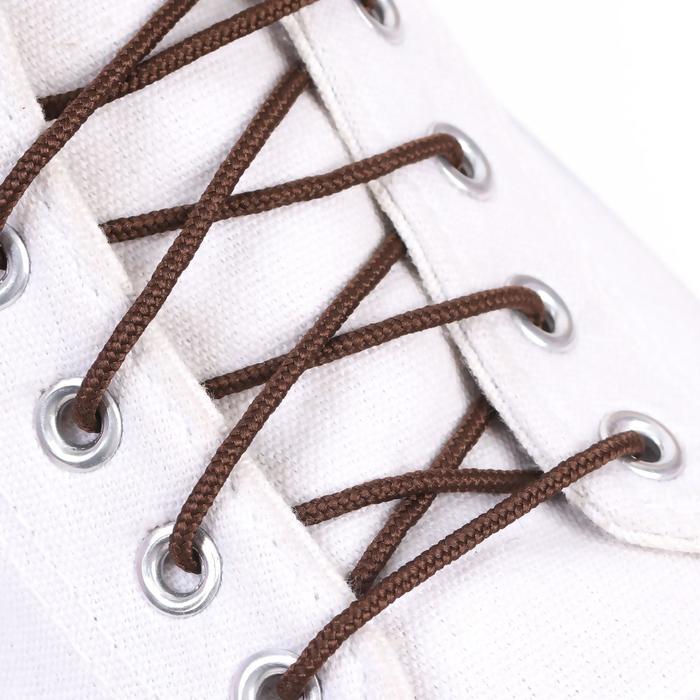 Шнурки для обуви, пара, круглые, d = 3 мм, 60 см, цвет коричневый оптом