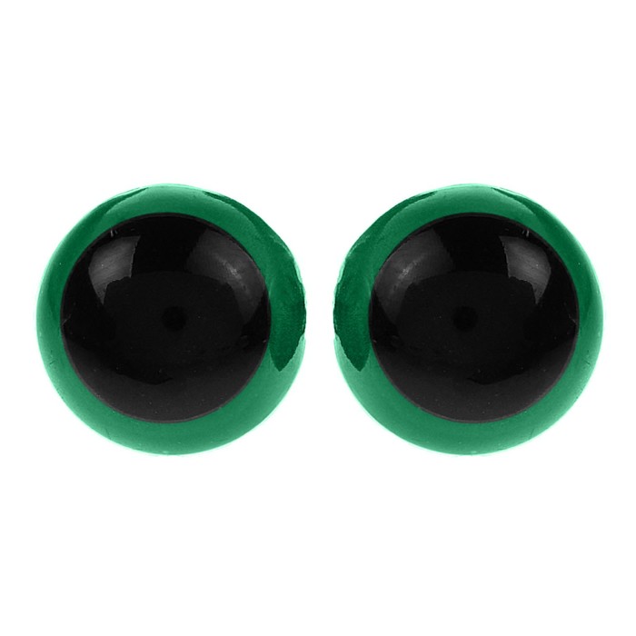 Глаза винтовые с заглушками, полупрозр, набор 4 шт., цвет зелен, разм 1 шт. 1,3*1,3 см оптом