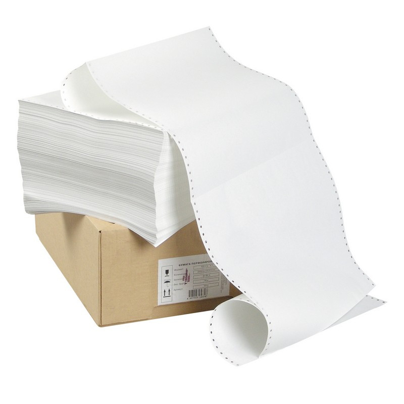 Перфорированная бумага Promega 240мм 1-сл., шаг12 , бел.100%, ОП,  2000л/уп оптом