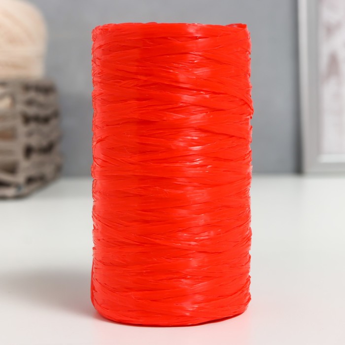 Пряжа "Для вязания мочалок" 100% полипропилен 300м/75±10 гр (красный) оптом