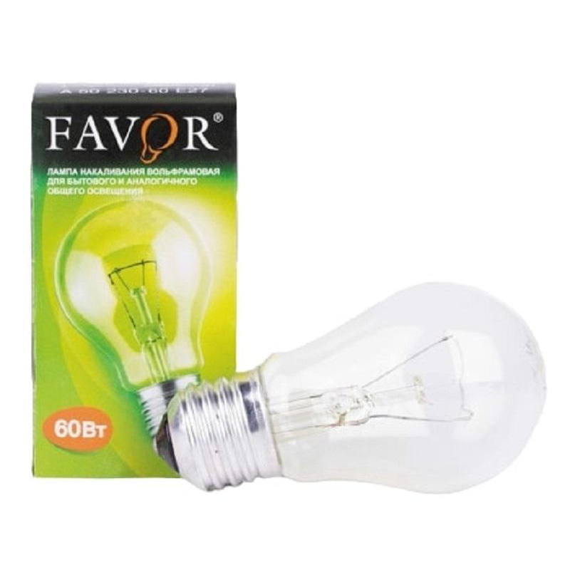 Лампа накаливания Favor Б 230-60 60Вт E27 230В инд. ал. (100) 8101303 оптом