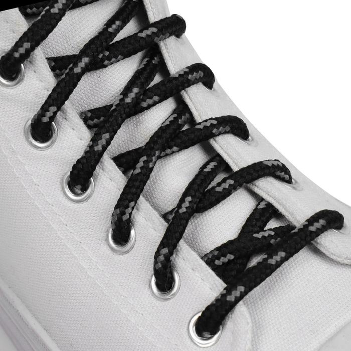 Шнурки для обуви, круглые, d = 4,5 мм, 120 см, пара, цвет чёрно-серый оптом