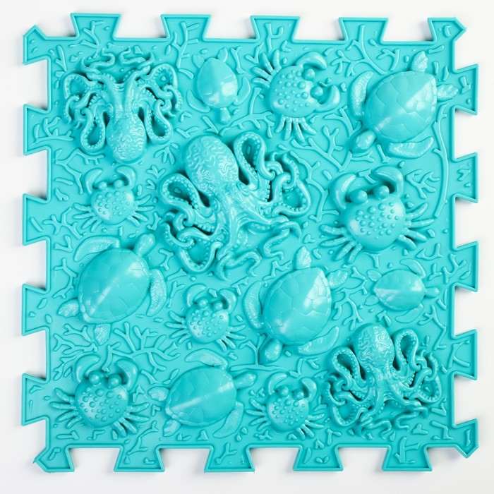 Модульный массажный коврик «Океан», 1 модуль, цвет голубой оптом