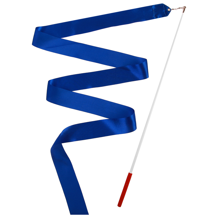 Лента гимнастическая с палочкой, 2 м, цвет синий оптом