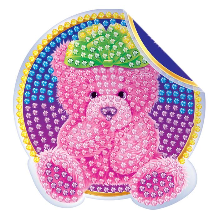 Алмазная вышивка наклейка для детей «Медвежонок», 10 х 10 см. Набор для творчества оптом