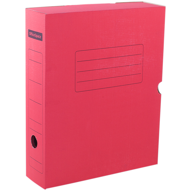 Короб архивный с клапаном OfficeSpace, микрогофрокартон, 75мм, красный, до 700л. оптом