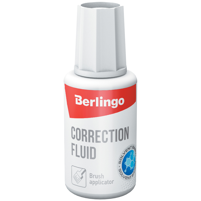 Корректирующая жидкость Berlingo, 20мл, на химической основе, с кистью оптом