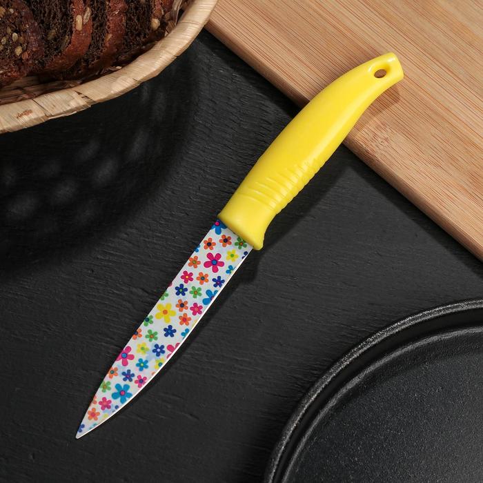 Нож кухонный «Ланфорд», лезвие 11 см, с антиналипающим покрытием, цвет МИКС оптом