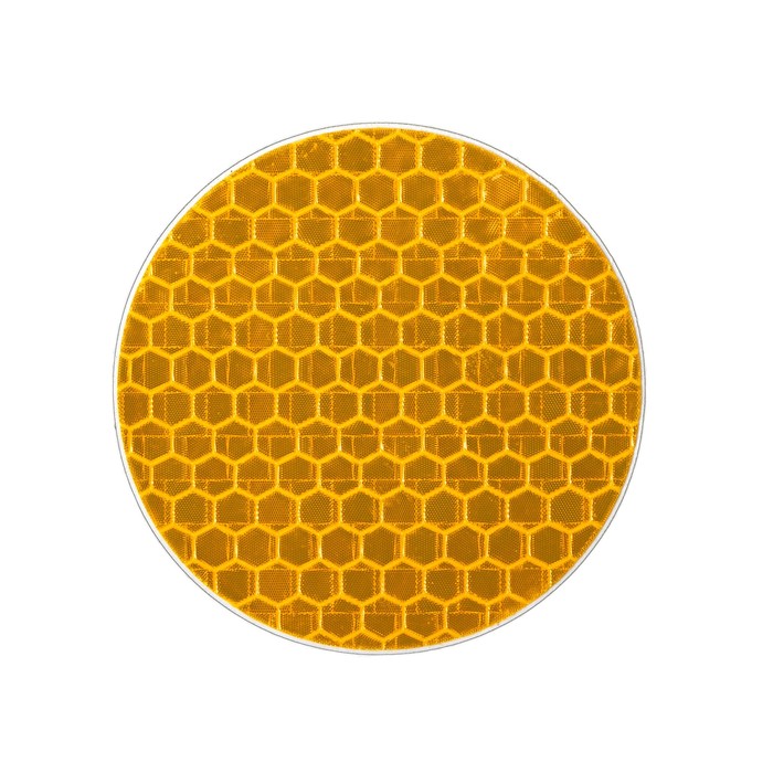 Наклейка на авто, светоотражающая, круг d 5 cм, желтый оптом