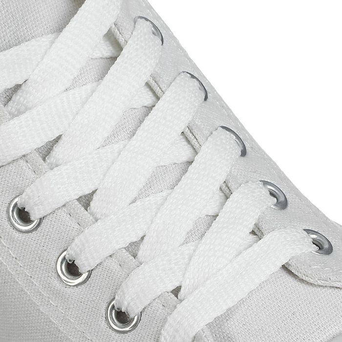 Шнурки для обуви, пара, плоские, 8 мм, 90 см, цвет белый оптом