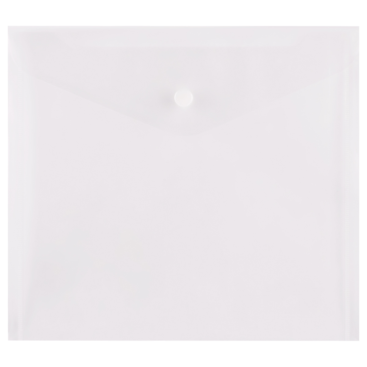 Папка-конверт на кнопке СТАММ А5+, 150мкм, пластик, прозрачная, бесцветная оптом