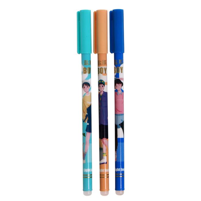 Ручка гелевая со стираемыми чернилами, стержень синий 0,38 мм, корпус МИКС (штрихкод на штуке) оптом
