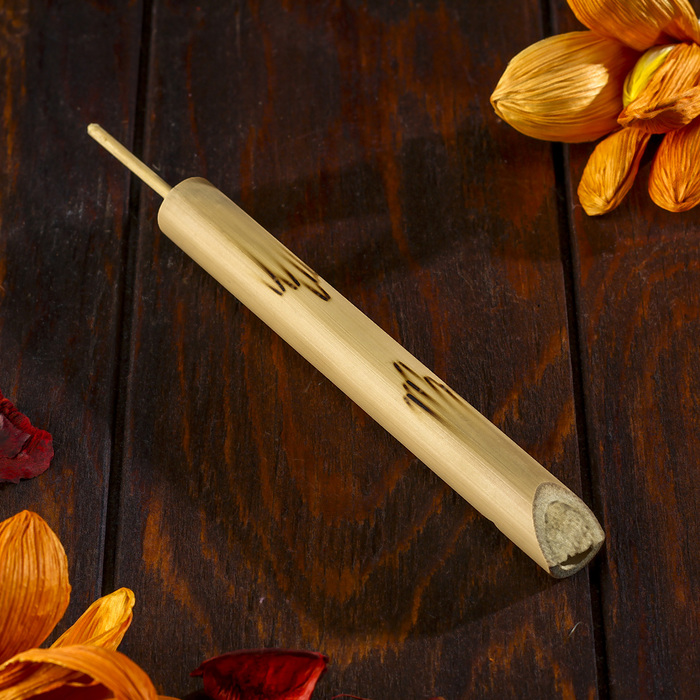 Музыкальный инструмент Свисток из бамбука 17х1,5х1,5 см оптом