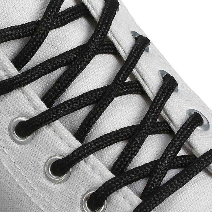 Шнурки для обуви круглые, d = 4,5 мм, 130 см, пара, цвет чёрный оптом