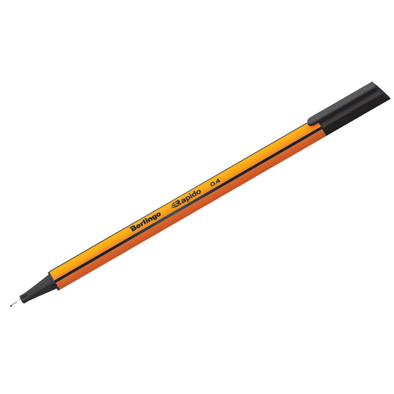 Ручка капиллярная Berlingo "Rapido" черная, 0,4мм, трехгранная оптом
