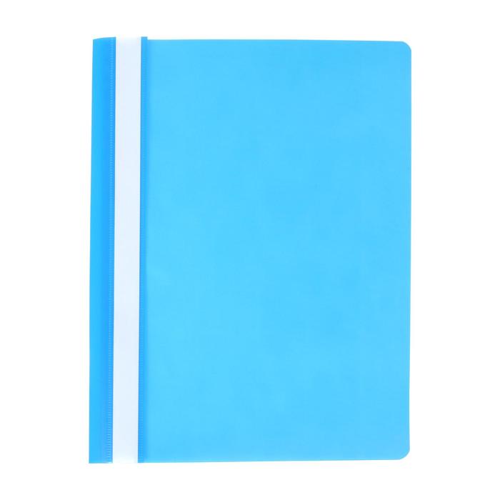 Папка-скоросшиватель Calligrata, А4, 120 мкм, голубая, прозрачный верх оптом