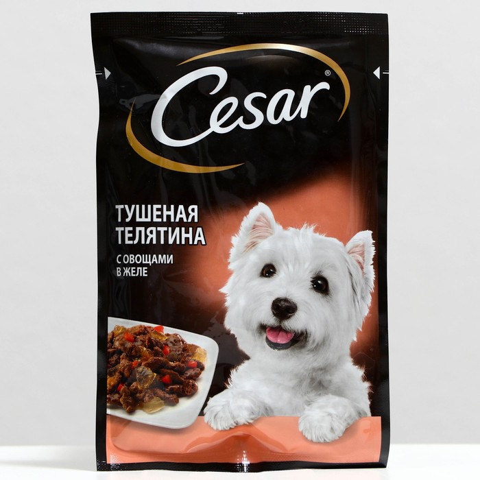 Влажный корм Cesar для собак, телятина/овощи, пауч,  85 г оптом
