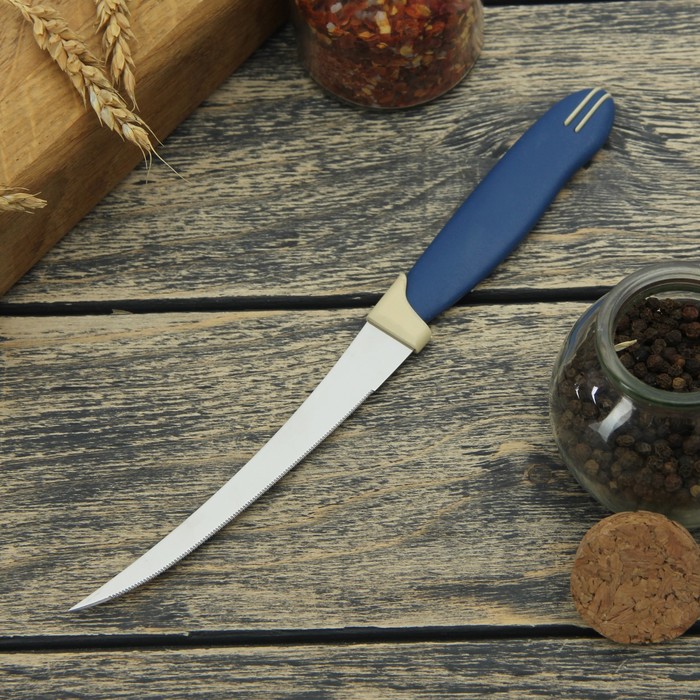 Нож кухонный Доляна «Страйп», зубчатое лезвие 11,5 см оптом