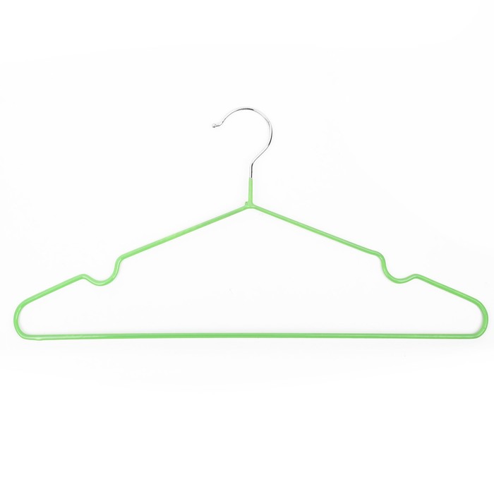 Вешалка-плечики для одежды Доляна, размер 40-44, антискользящее покрытие, цвет зелёный оптом