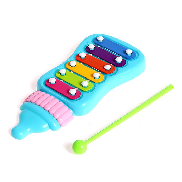 Игрушка музыкальная-металлофон «Малышок», цвета МИКС оптом