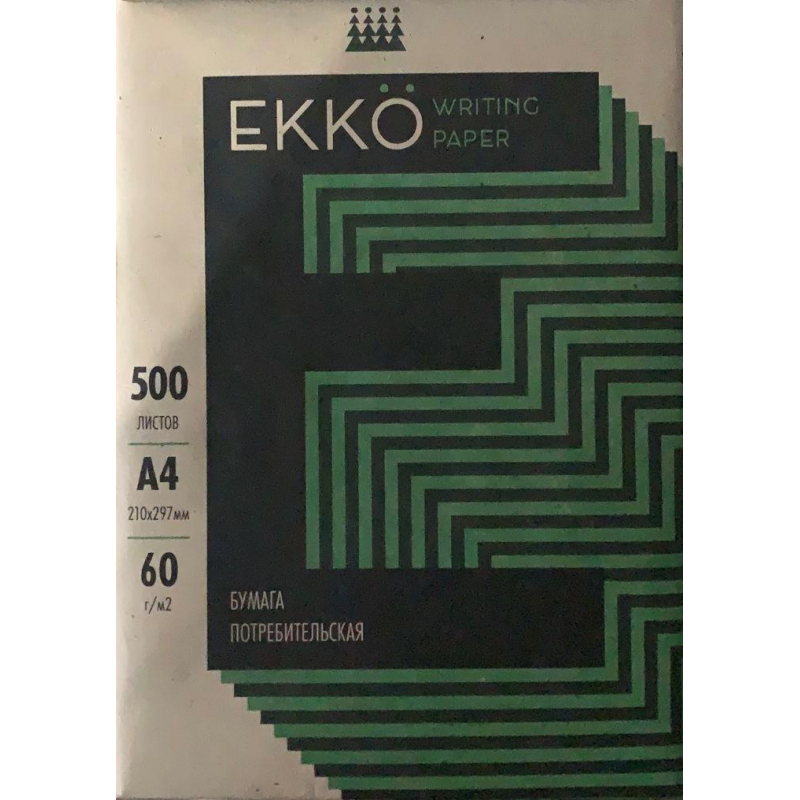 Писчая бумага EKKO (А4, 60гр) пачка 500 листов оптом