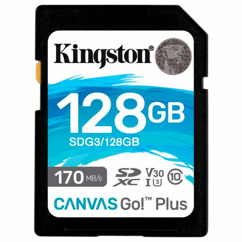   SDXC 128GB KINGSTON Canvas Go Plus, UHS-I U3, 170 / (class 10), SDG3/128GB 