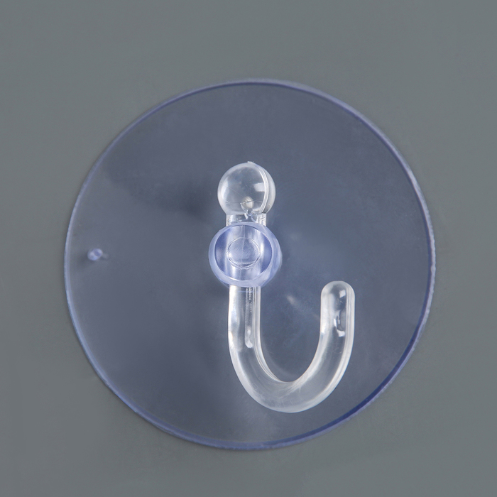 Крючок на вакуумной присоске «Круг», d=6,5 см, цвет прозрачный оптом