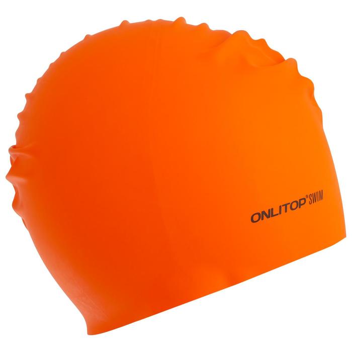 Шапочка для плавания ONLYTOP Swim взрослая, резиновая, цвета микс, обхват 54-60 см оптом