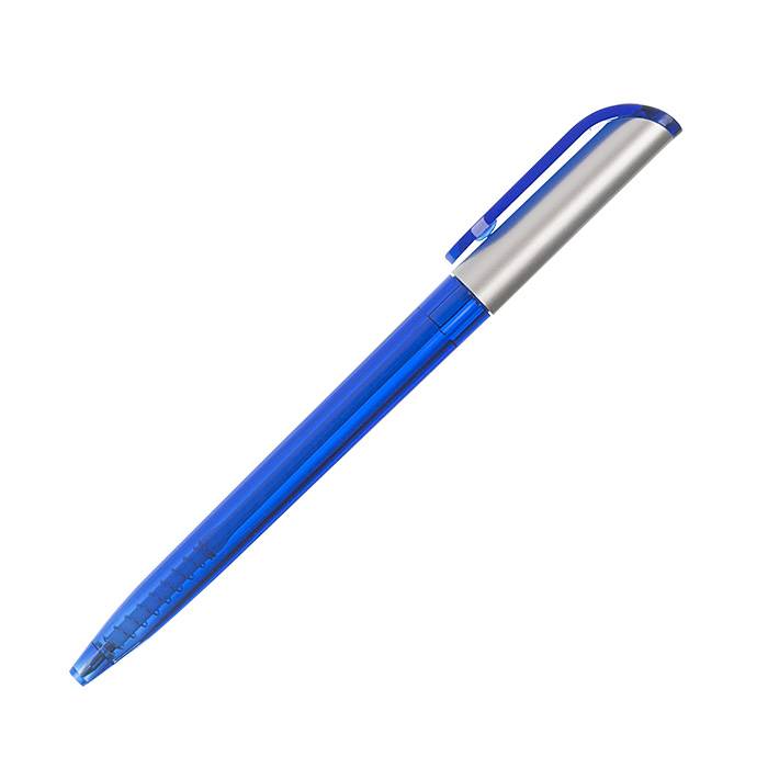 Ручка для логотипа автоматическая КАРОЛИНА 0,7 мм синий тонированный корпус оптом