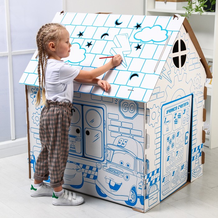 Дом из картона "Дом-раскраска" набор для творчества, Тачки, Дисней оптом