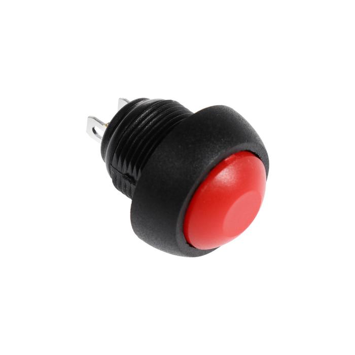 Выключатель-кнопка, 250 В, 1 А, ON-OFF, 2с, d=12 мм, без фиксации, красная оптом