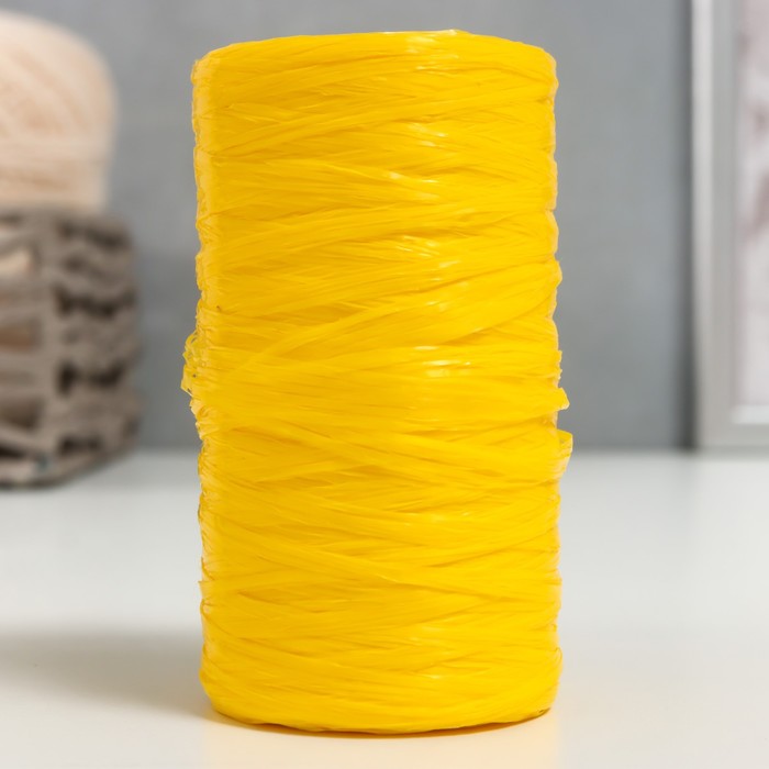 Пряжа "Для вязания мочалок" 100% полипропилен 300м/75±10 гр (желтый) оптом