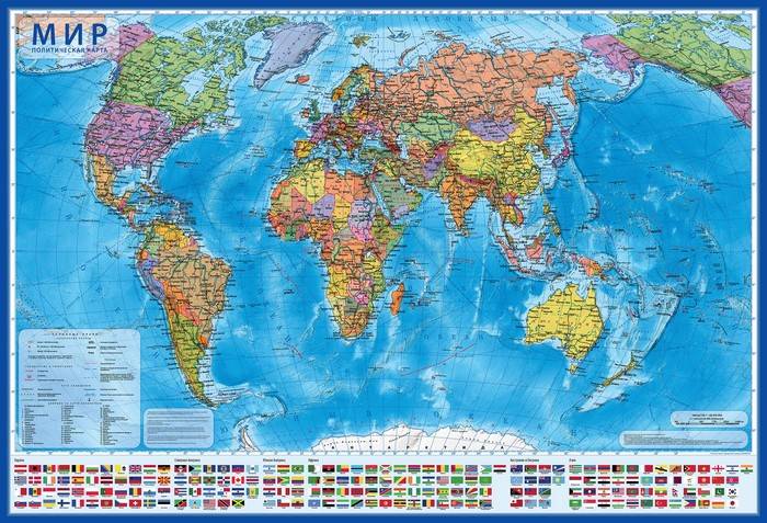 Карта МИР Политический 1:32 млн. 101*70 см (с ламинацией) оптом