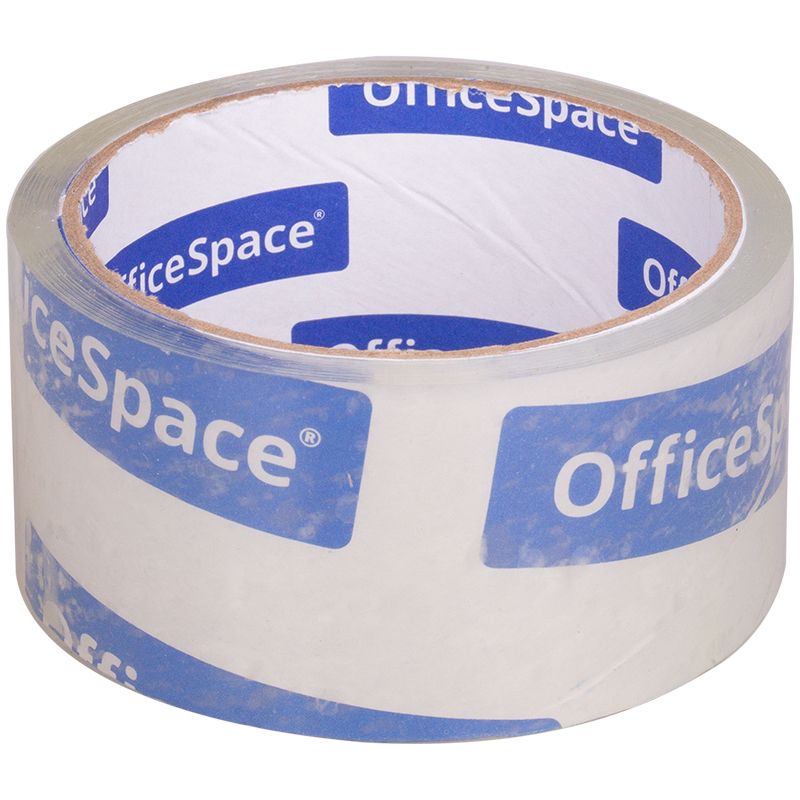 Клейкая лента упаковочная OfficeSpace, 48мм*40м, 38мкм, крист. чистая, ШК оптом