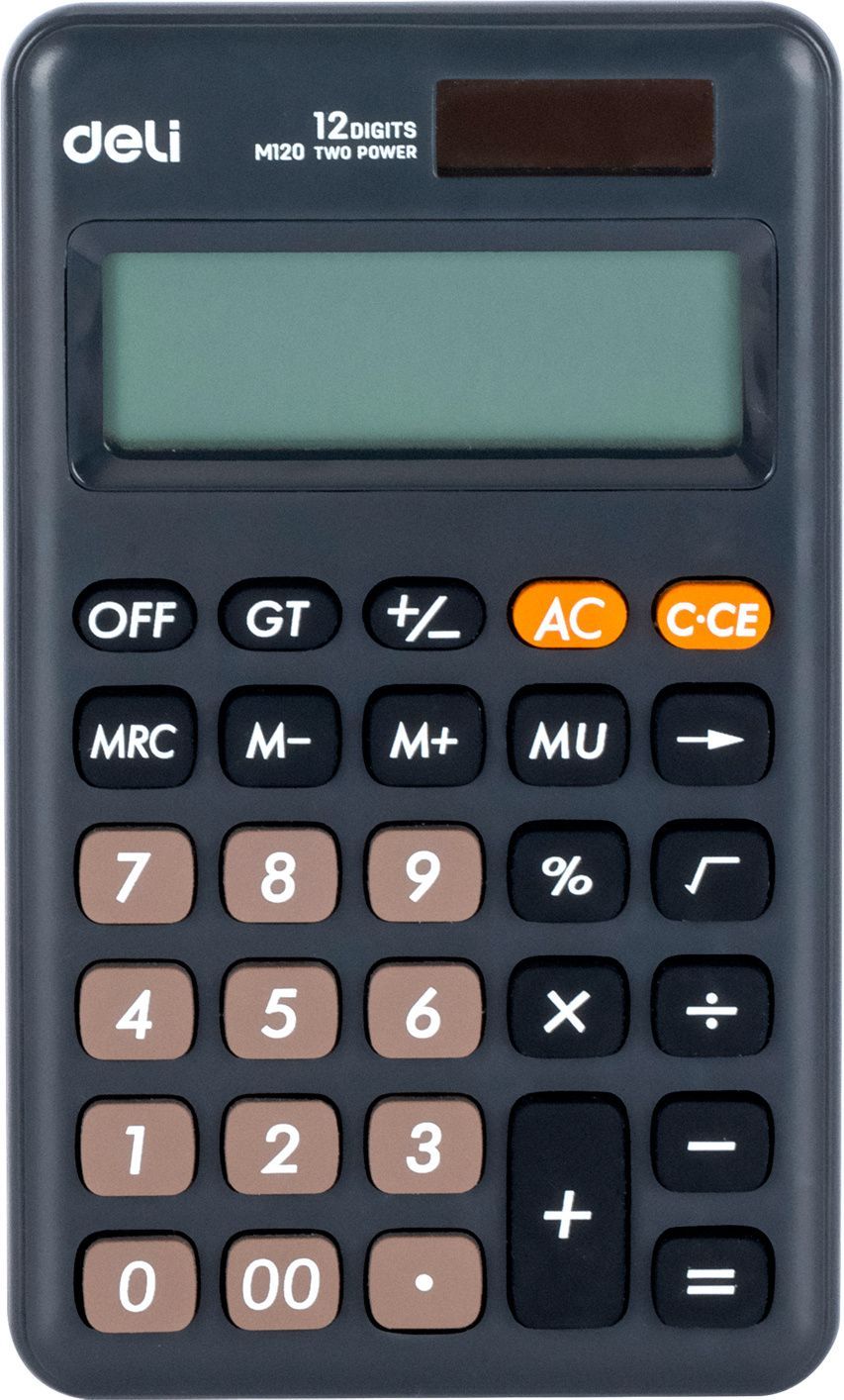 Калькулятор DELI EM120BLACK 12 разр. карманный черный оптом