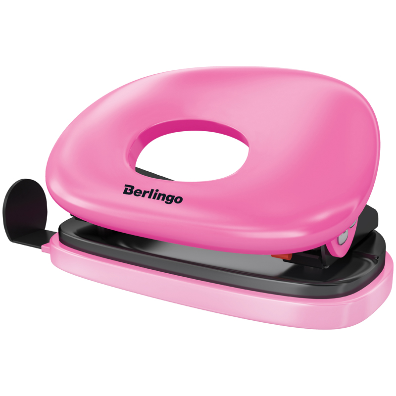 Дырокол Berlingo "Round" 10л., пластиковый, розовый оптом