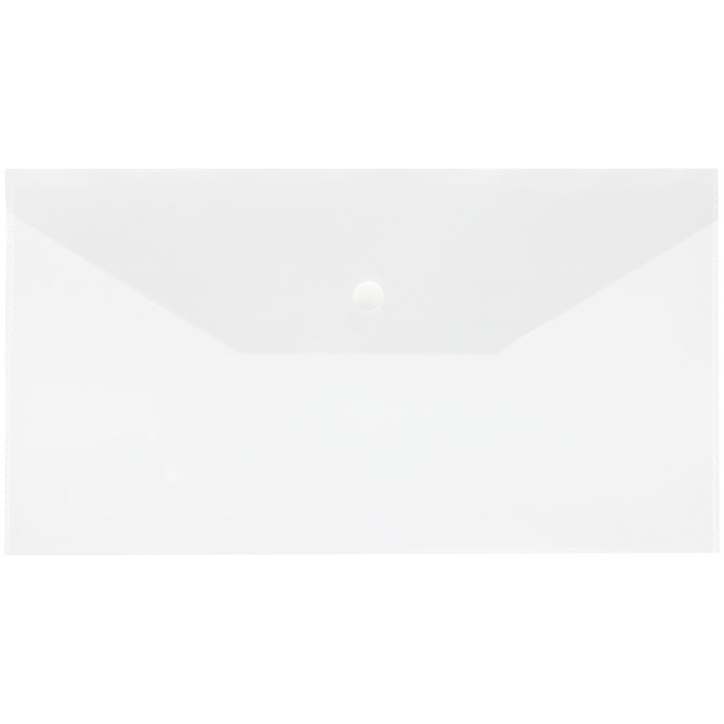 Папка-конверт на кнопке СТАММ, С6, 150мкм, прозрачная, бесцветная оптом
