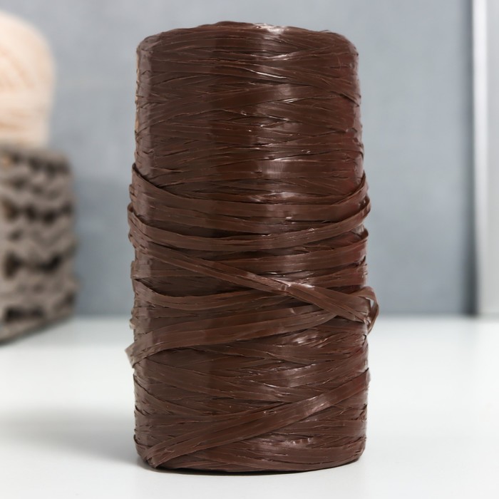 Пряжа "Для вязания мочалок" 100% полипропилен 300м/75±10 гр (мол.шоколад) оптом