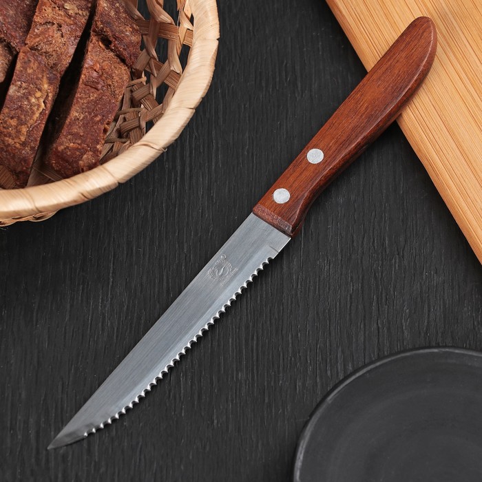 Нож кухонный «Эльбрус», зубчатое лезвие 11,5 см оптом
