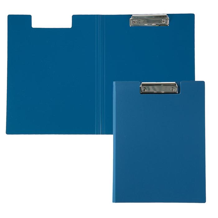 Папка-планшет с зажимом А4, 1.2 мм, Calligrata, пластик, синяя (клипборд с крышкой) оптом