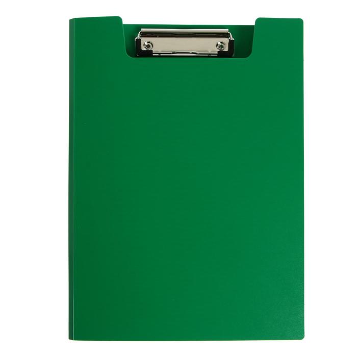 Папка-планшет с зажимом А4, 1.2 мм, Calligrata, пластик, зелёная (клипборд с крышкой) оптом