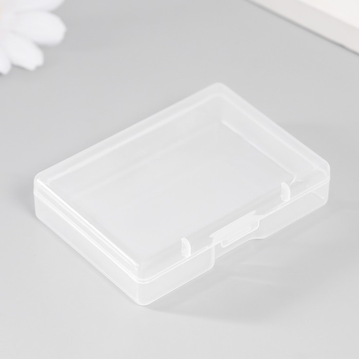 Шкатулка пластик для мелочей "Прямоугольная" прозрачная 7,2х5,2х1,6 см оптом