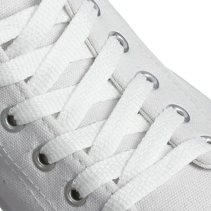 Шнурки для обуви, пара, плоские, 8 мм, 70 см, цвет белый оптом