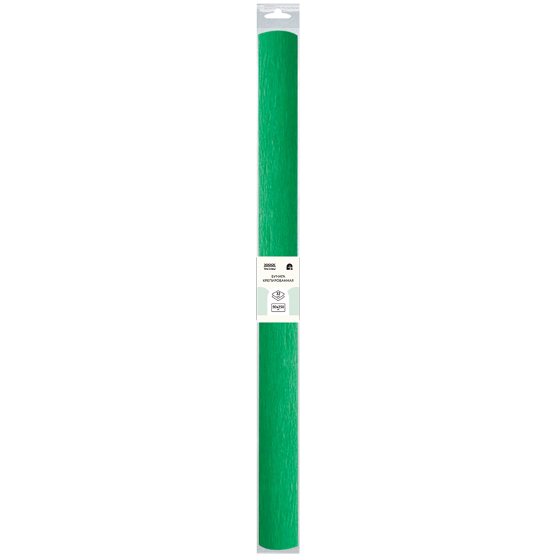 Бумага крепированная ТРИ СОВЫ, 50*250см, 32г/м2, зеленая, в рулоне, пакет с европодвесом оптом